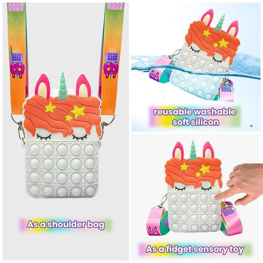 "Unicorn Pop It Sling Bag for Girls "