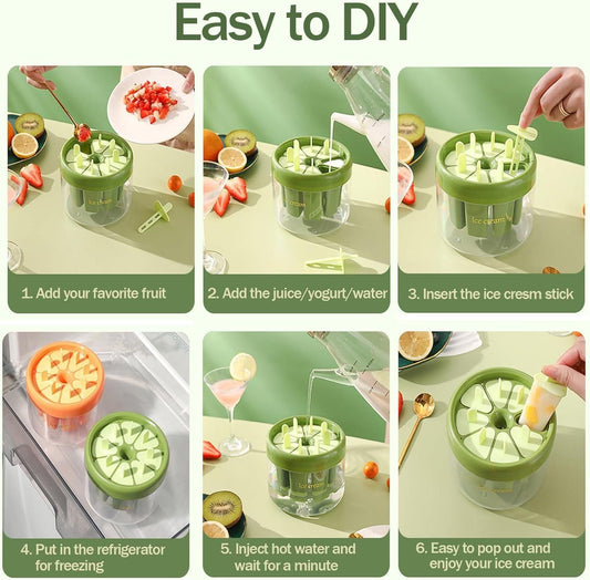 "Make Your Own Ice Pops – 8-Piece Reusable Mould Set