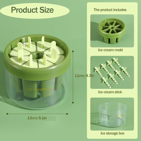 "Make Your Own Ice Pops – 8-Piece Reusable Mould Set